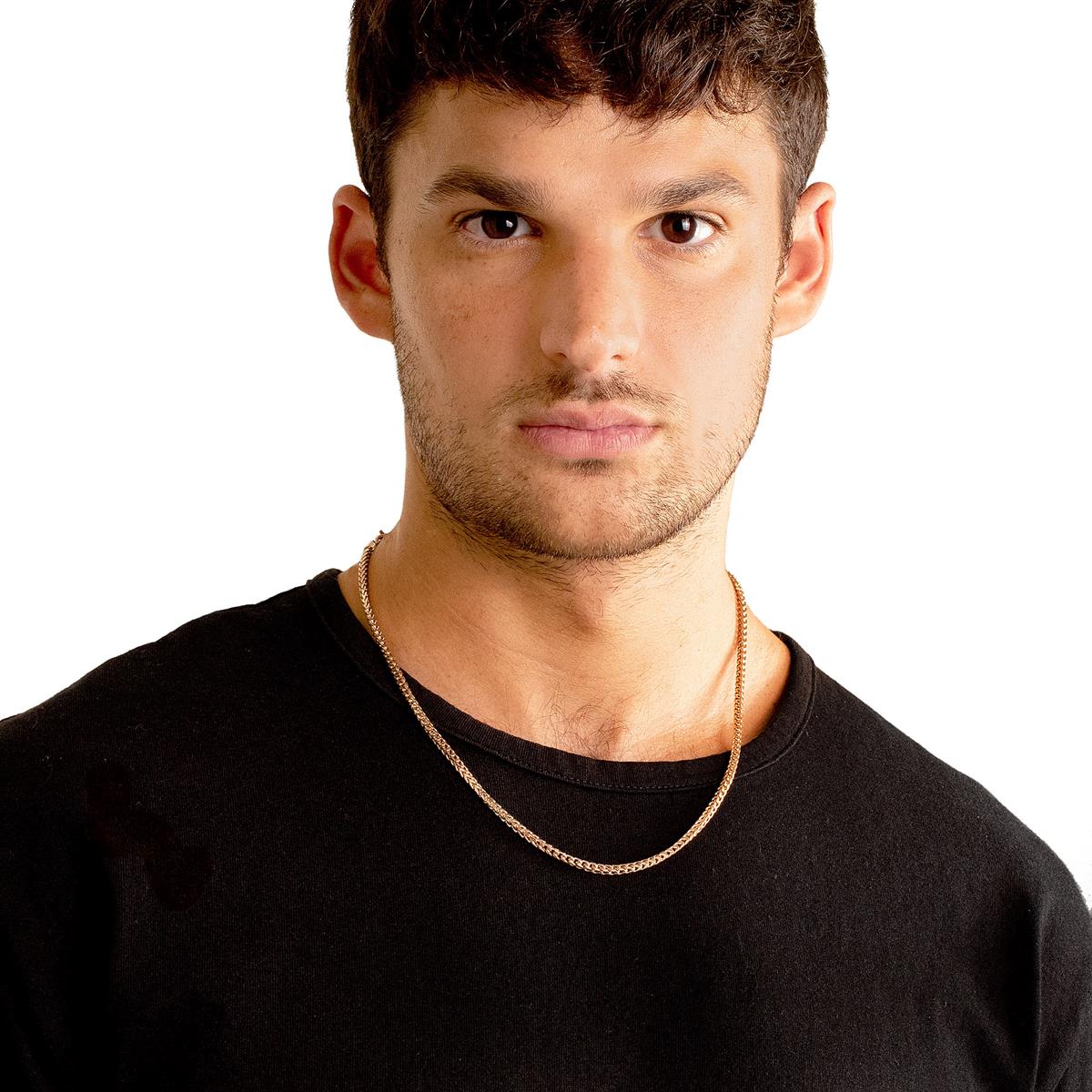 Men's 3mm Rounded Franco Chain Stainless Steel Necklace - 22"