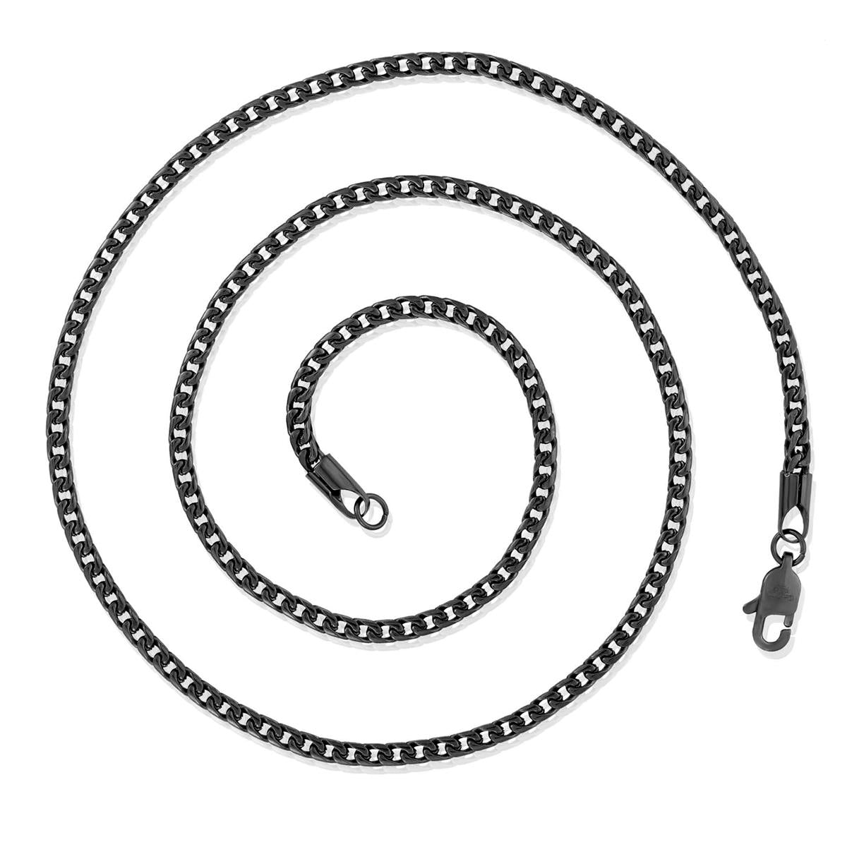 3mm Stainless Steel Rounded Franco Chain 22 Inches