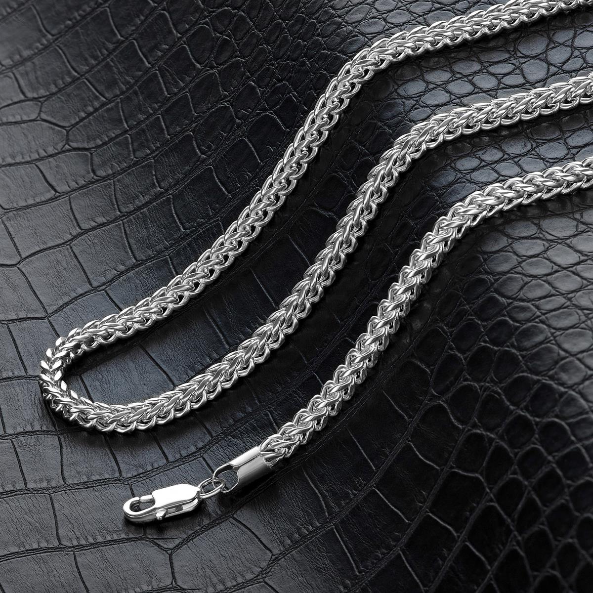 Crucible Jewelry 5mm Stainless Steel Rounded Franco Chain 24 Inches