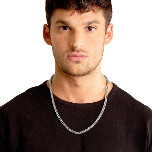 Crucible Jewelry 5mm Stainless Steel Rounded Franco Chain 24 Inches