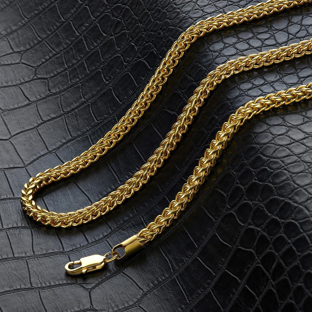 Men's 5mm Rounded Franco Chain Stainless Steel Necklace - 24"