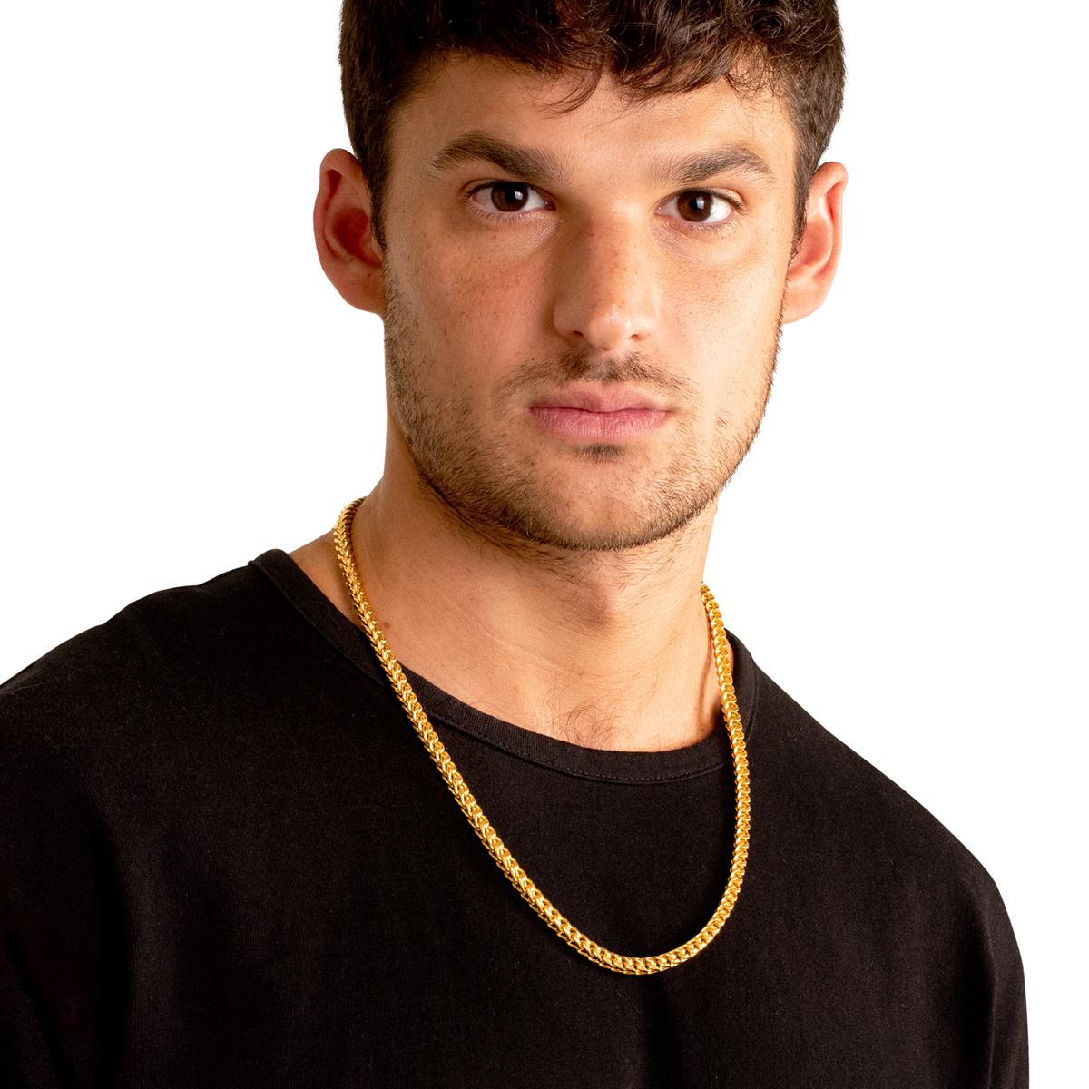 Men's 5mm Rounded Franco Chain Stainless Steel Necklace - 24"