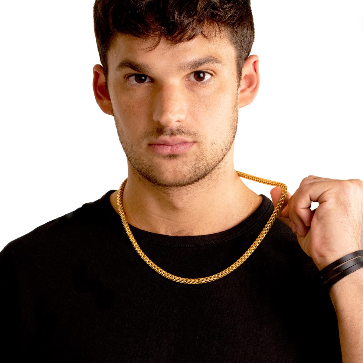 Men's 5mm Rounded Franco Chain Stainless Steel Necklace - 24"