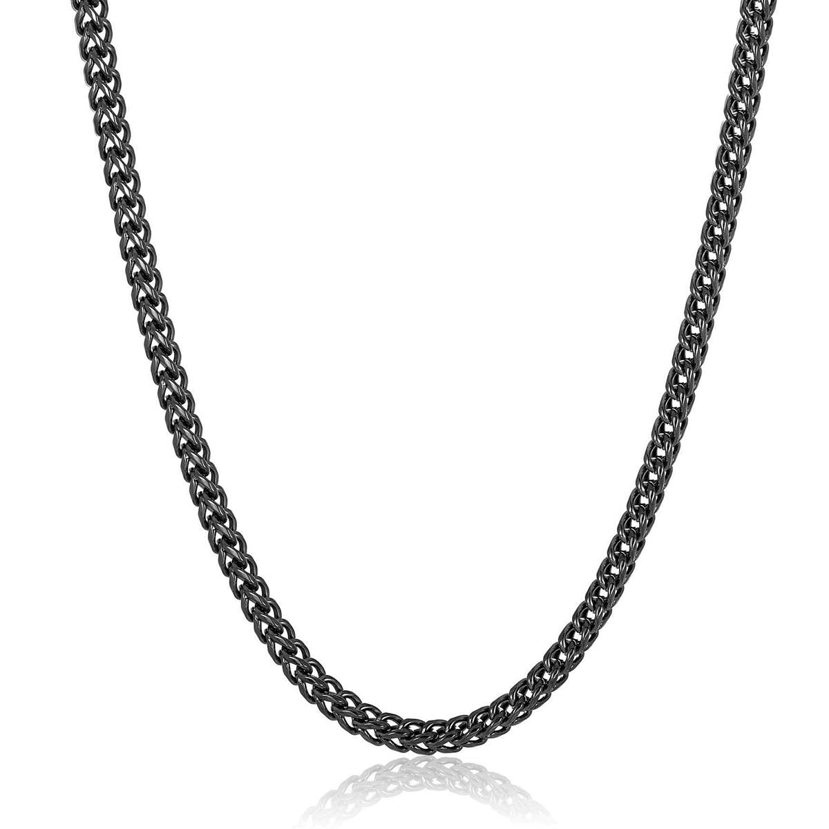 Crucible Jewelry 5mm Stainless Steel Rounded Franco Chain 24 Inches