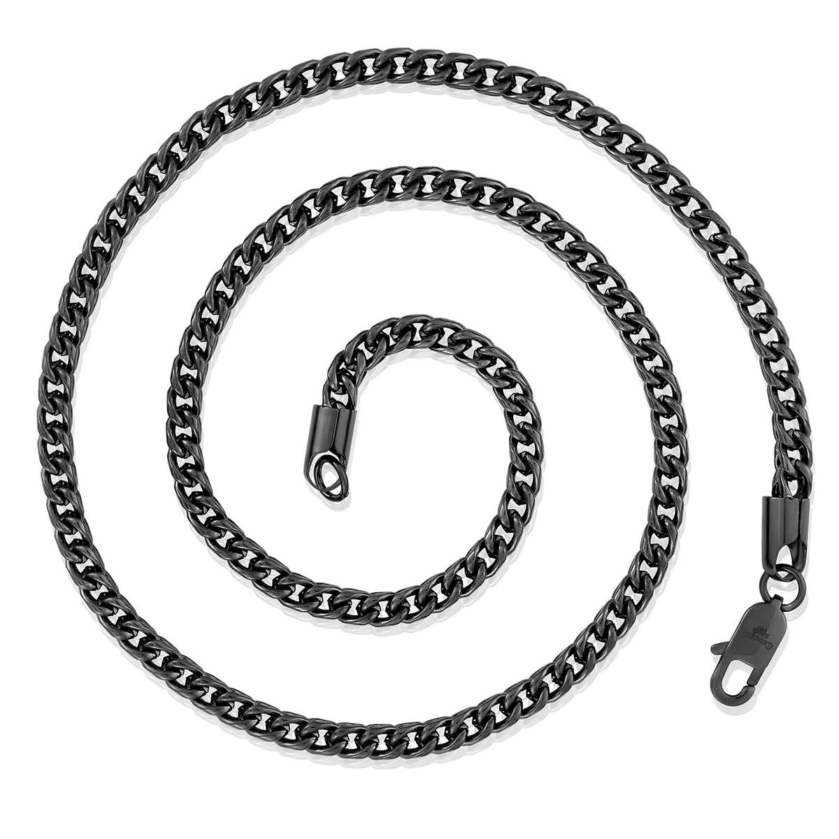 Crucible Jewelry 5mm Stainless Steel Rounded Franco Chain 24 Inches