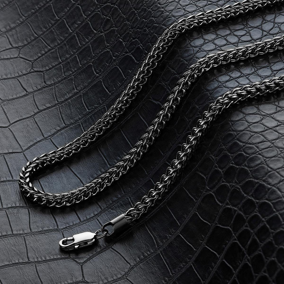 Crucible Jewelry 5mm Stainless Steel Rounded Franco Chain 24 Inches