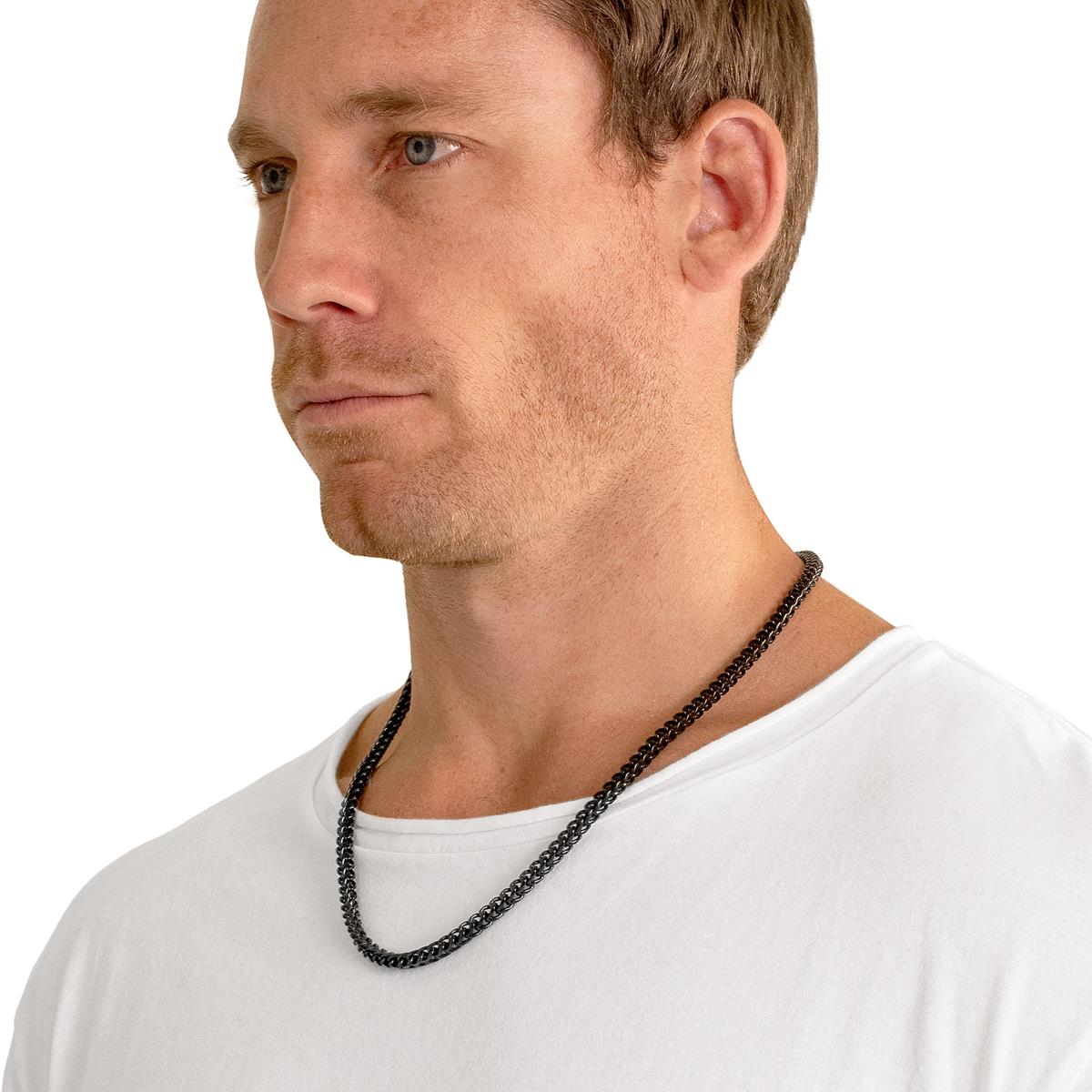 Men's 5mm Rounded Franco Chain Stainless Steel Necklace - 24"