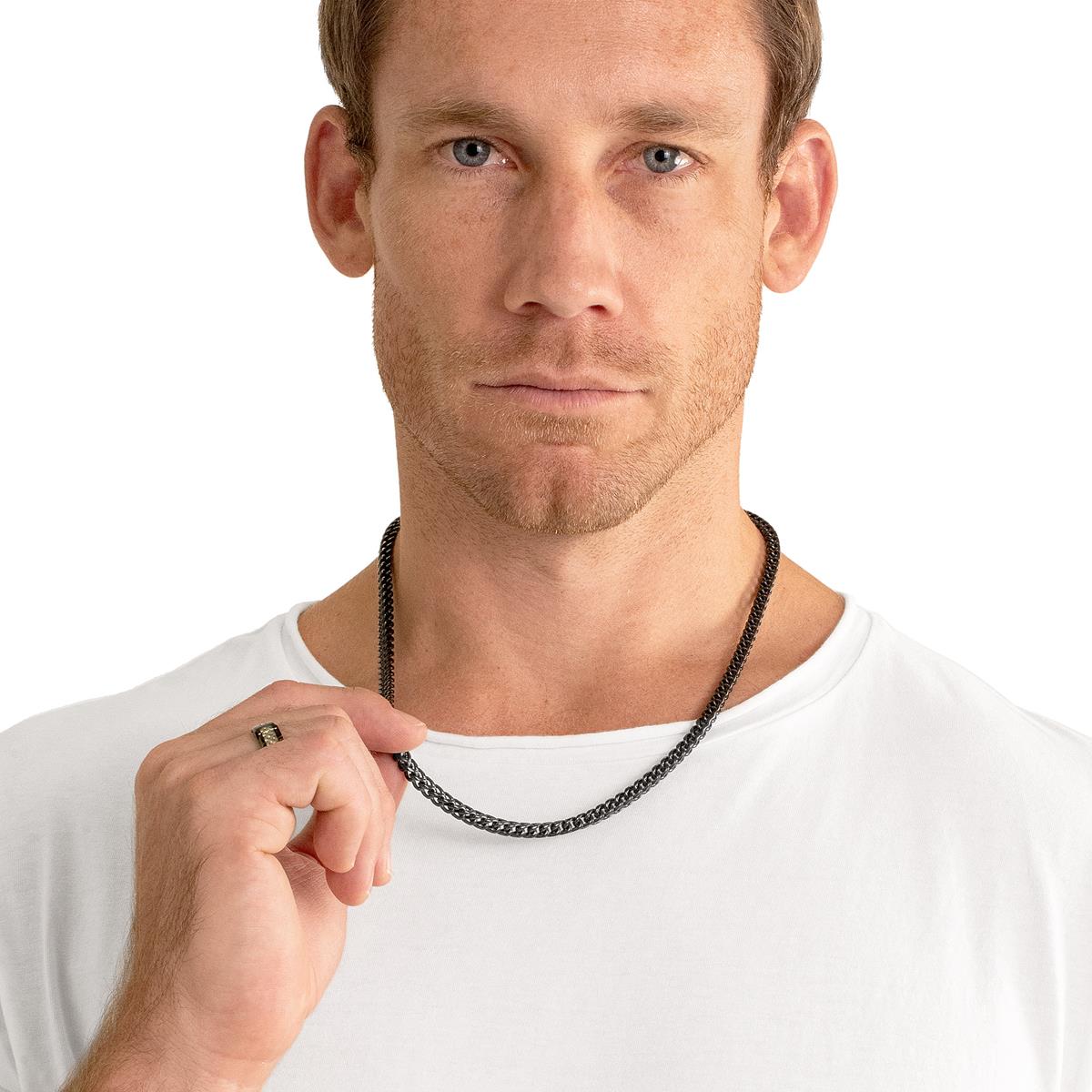 Men's 5mm Rounded Franco Chain Stainless Steel Necklace - 24"