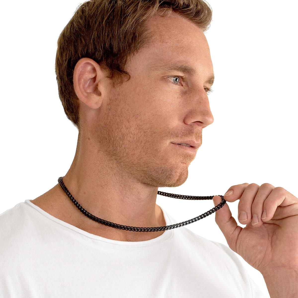 Men's 5mm Rounded Franco Chain Stainless Steel Necklace - 24"
