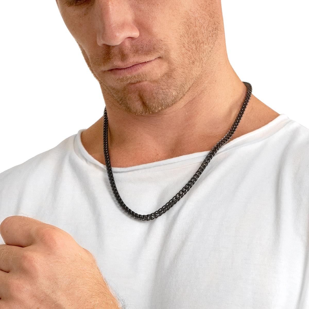 Men's 5mm Rounded Franco Chain Stainless Steel Necklace - 24"