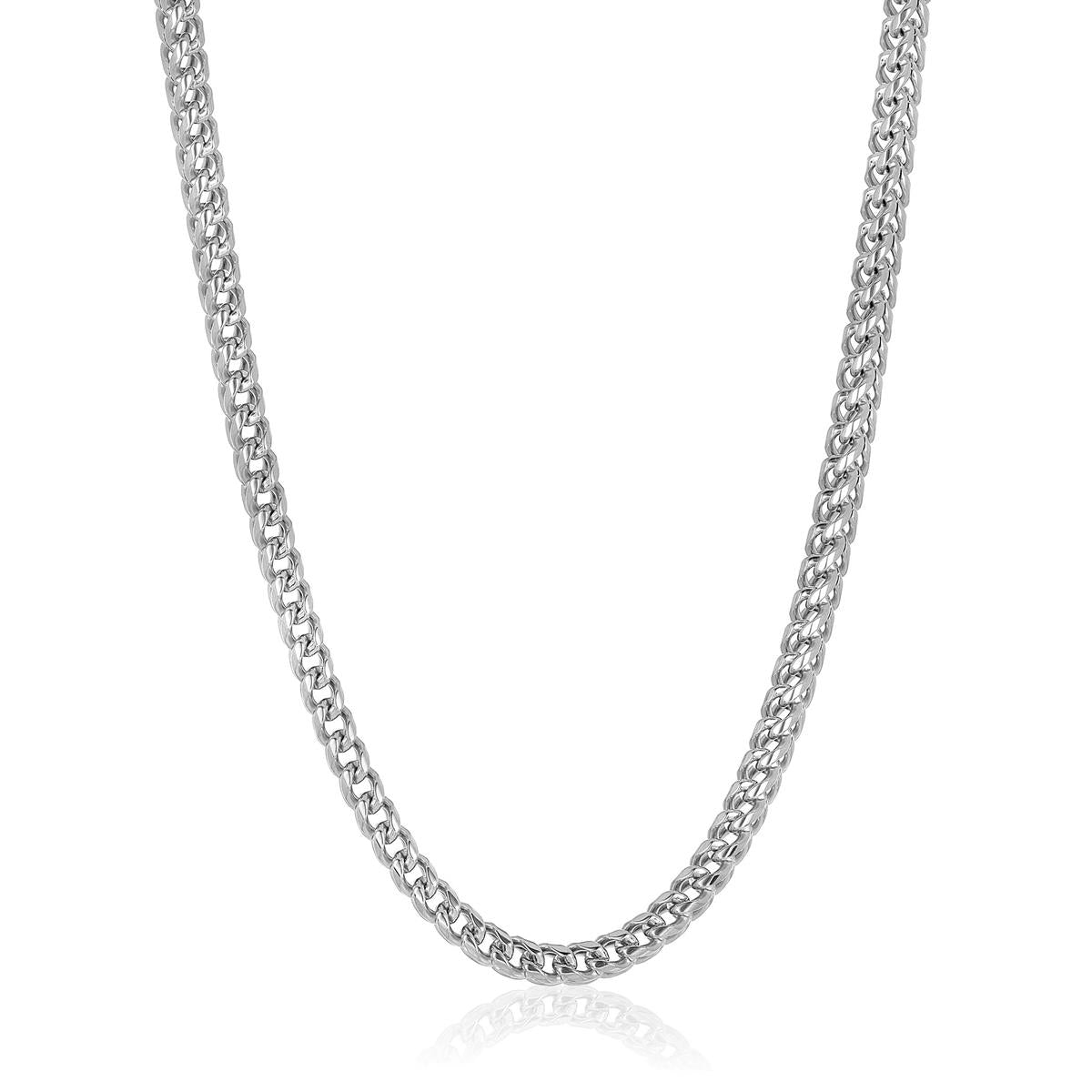 Men's 7mm Rounded Franco Chain Stainless Steel Necklace - 26"
