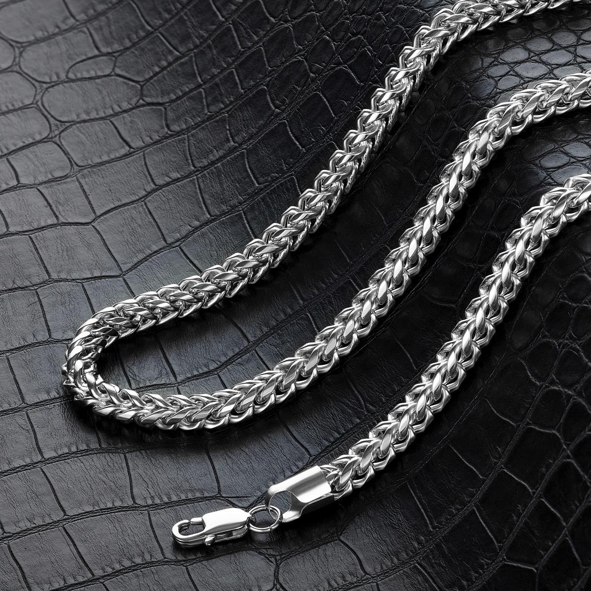 Crucible Jewelry 7mm Stainless Steel Rounded Franco Chain 26 Inches