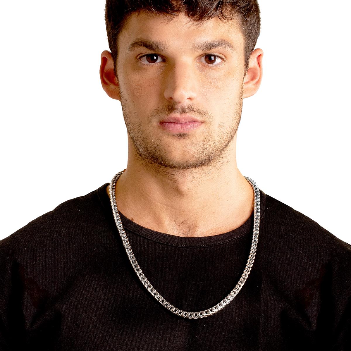 Men's 7mm Rounded Franco Chain Stainless Steel Necklace - 26"