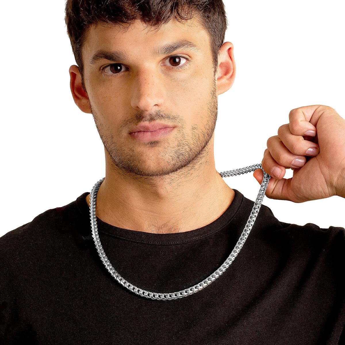 Men's 7mm Rounded Franco Chain Stainless Steel Necklace - 26"