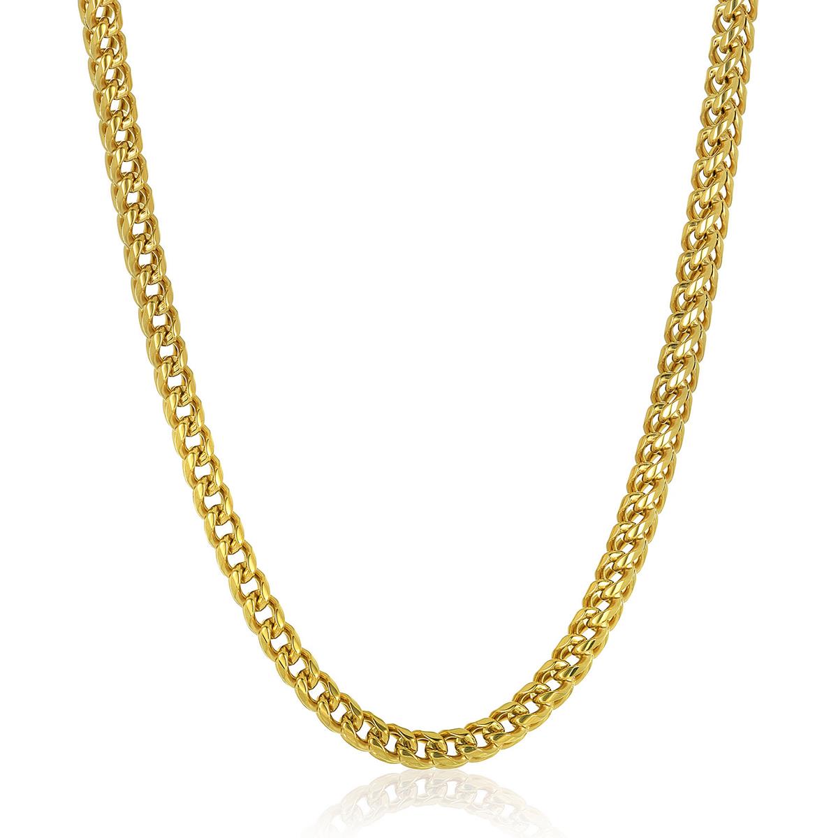 Crucible Jewelry 7mm Stainless Steel Rounded Franco Chain 26 Inches