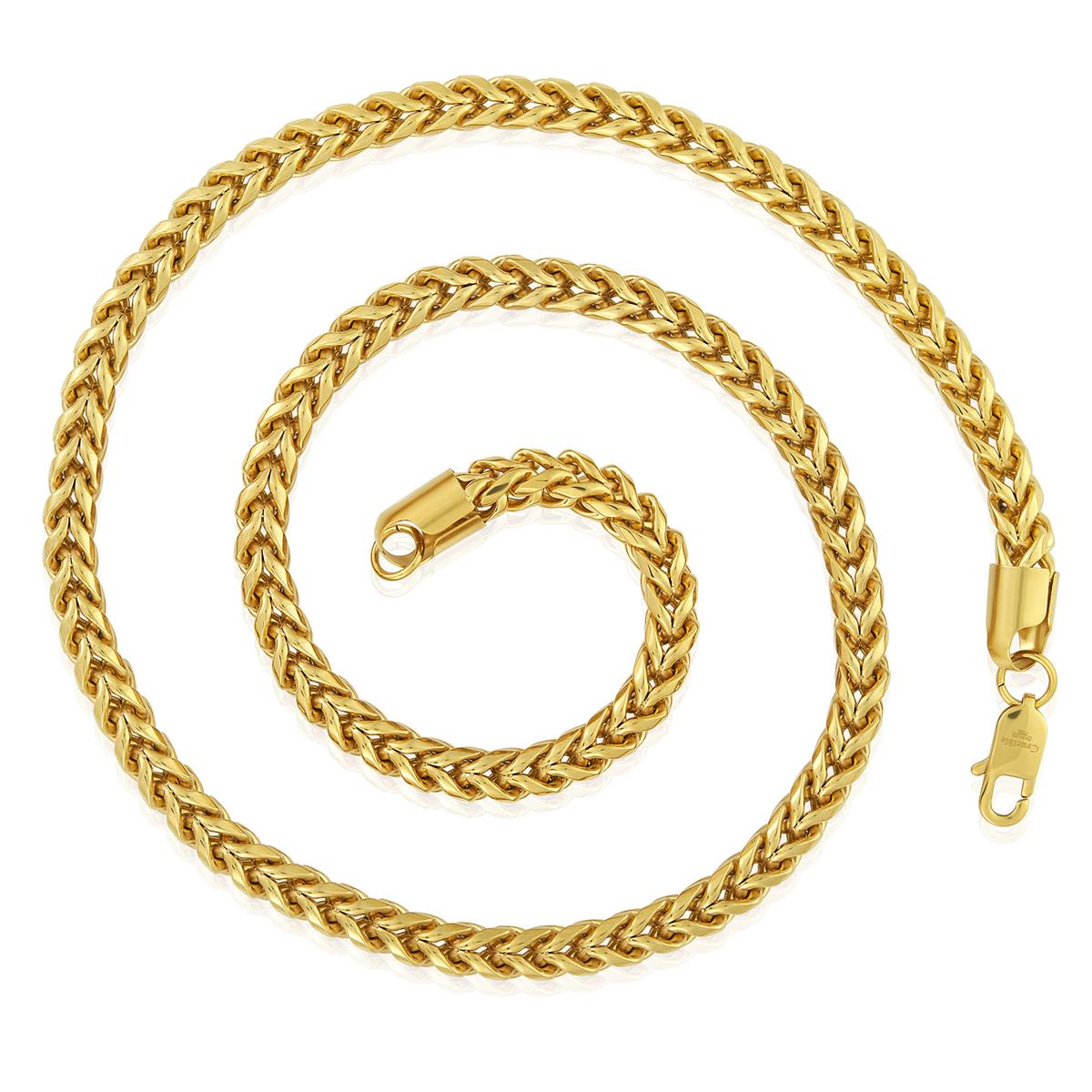 Crucible Jewelry 7mm Stainless Steel Rounded Franco Chain 26 Inches