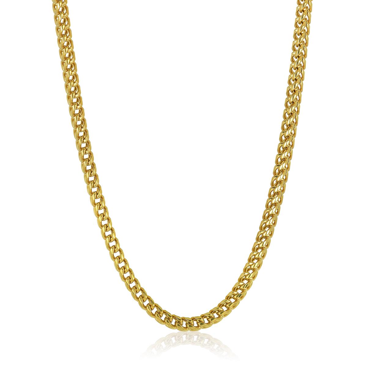 Men's 7mm Rounded Franco Chain Stainless Steel Necklace - 26"