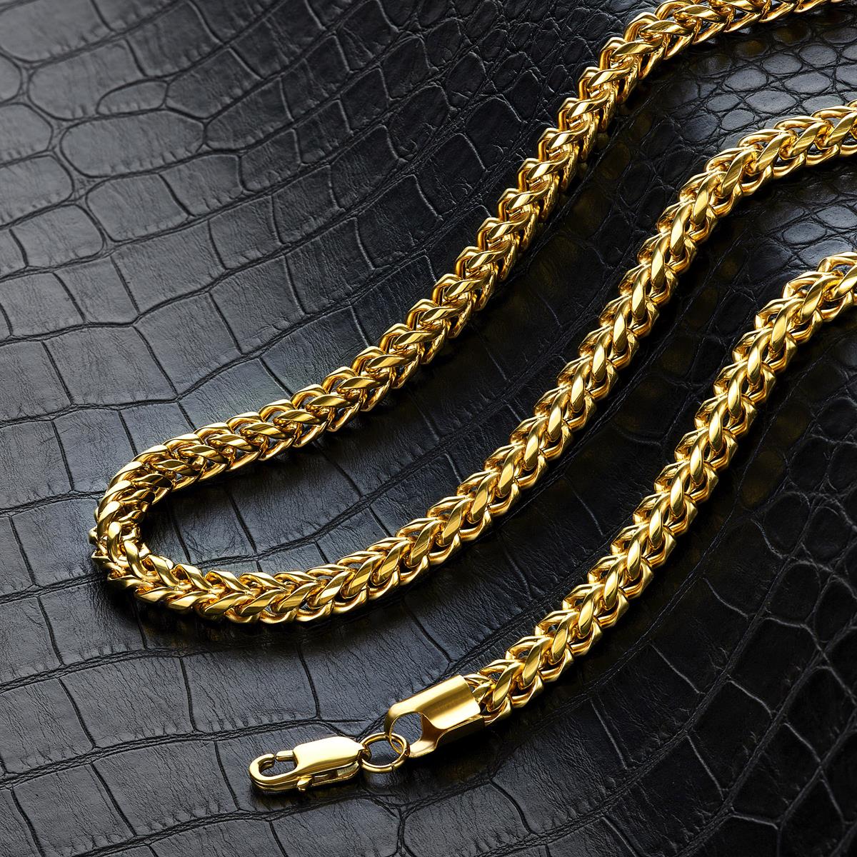 Crucible Jewelry 7mm Stainless Steel Rounded Franco Chain 26 Inches