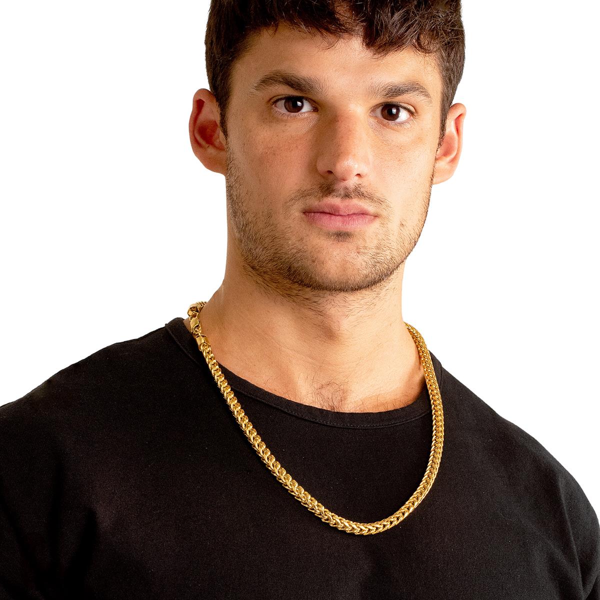 Men's 7mm Rounded Franco Chain Stainless Steel Necklace - 26"