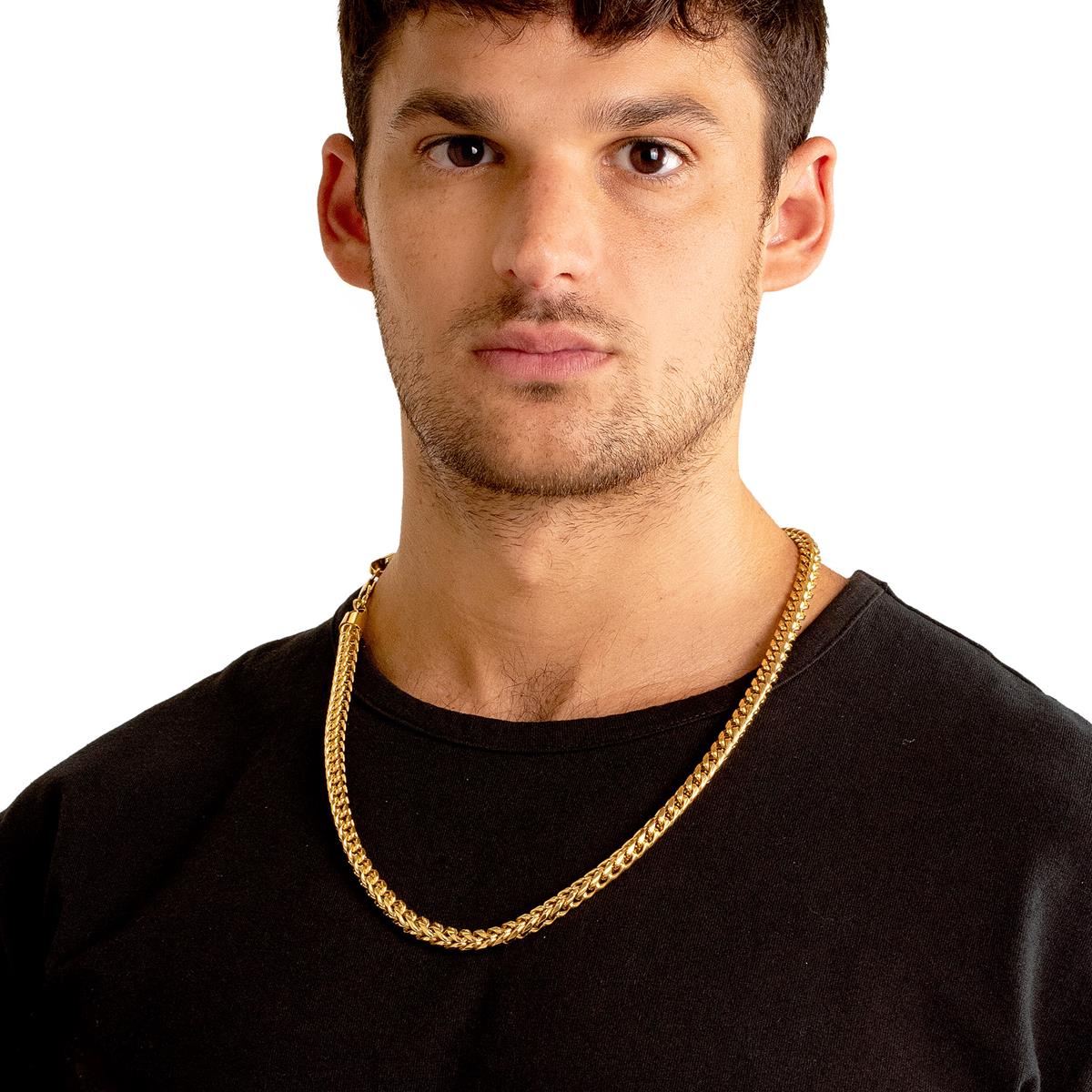 Men's 7mm Rounded Franco Chain Stainless Steel Necklace - 26"
