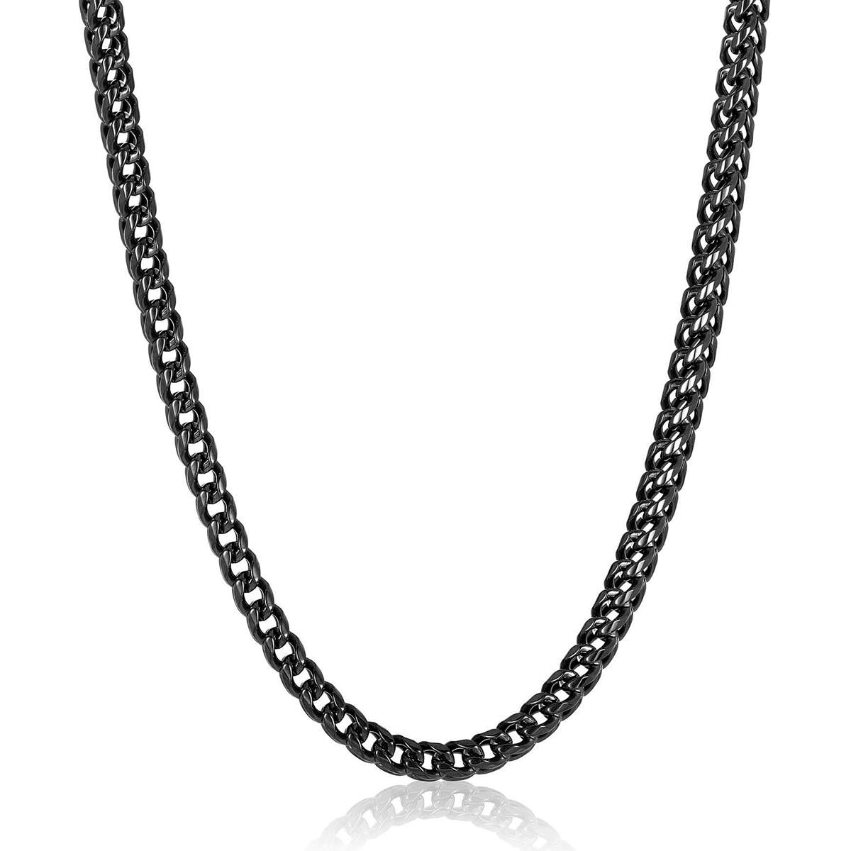 Crucible Jewelry 7mm Stainless Steel Rounded Franco Chain 26 Inches
