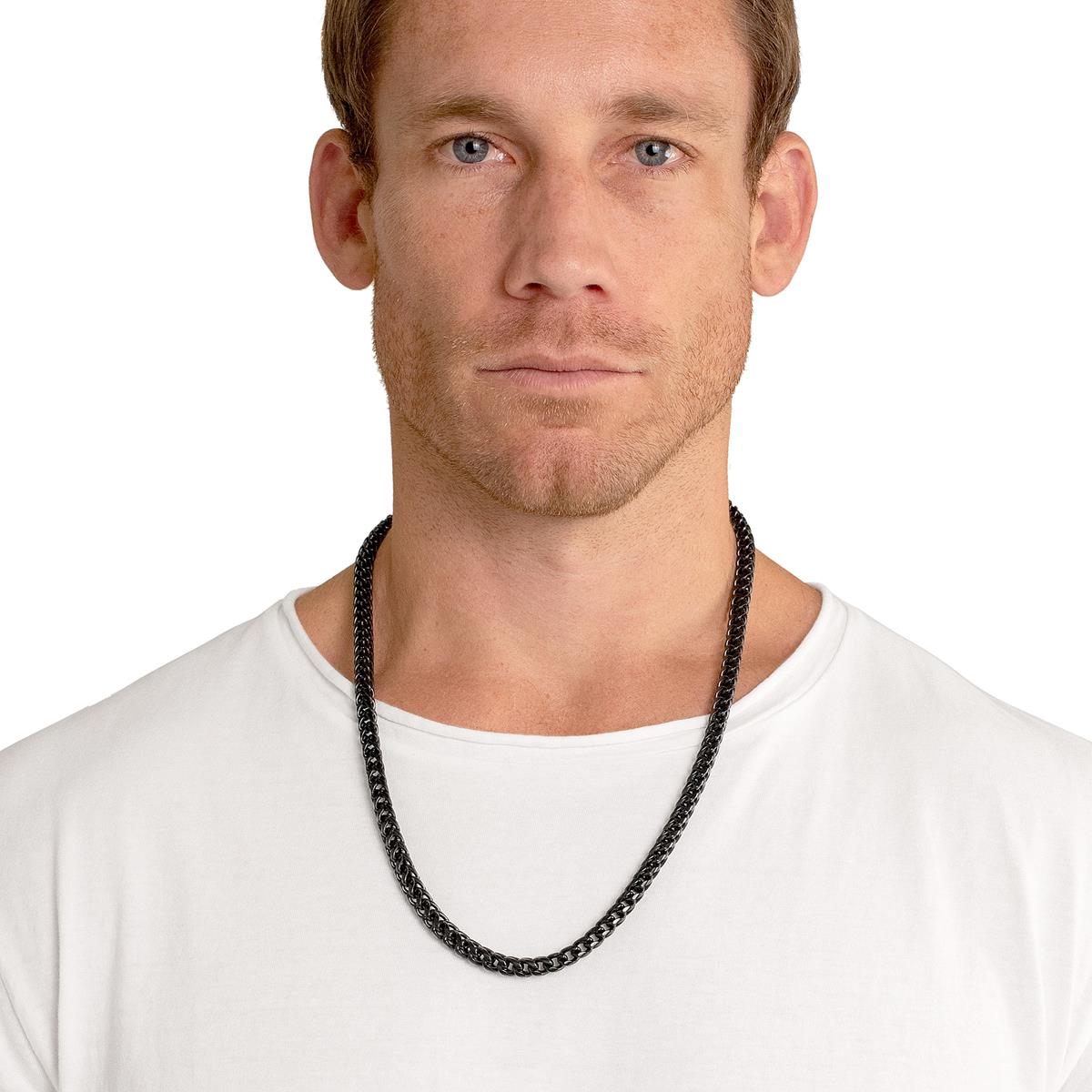 Men's 7mm Rounded Franco Chain Stainless Steel Necklace - 26"