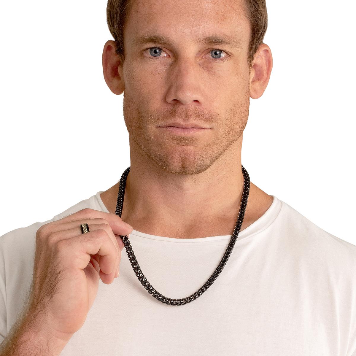 Men's 7mm Rounded Franco Chain Stainless Steel Necklace - 26"