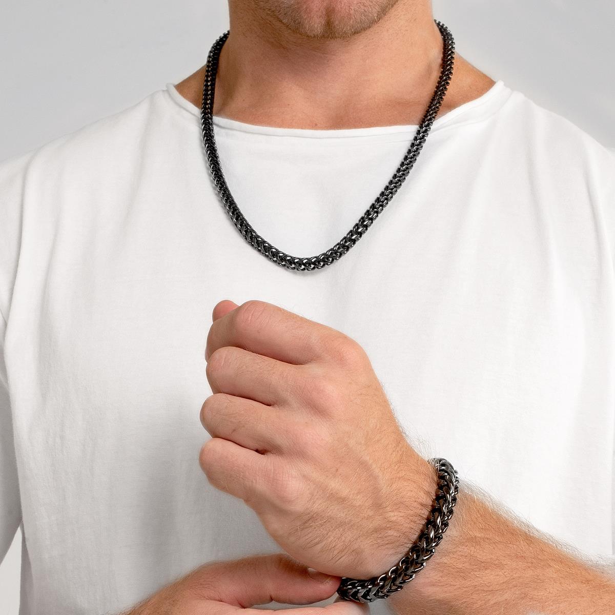 Men's 7mm Rounded Franco Chain Stainless Steel Necklace - 26"