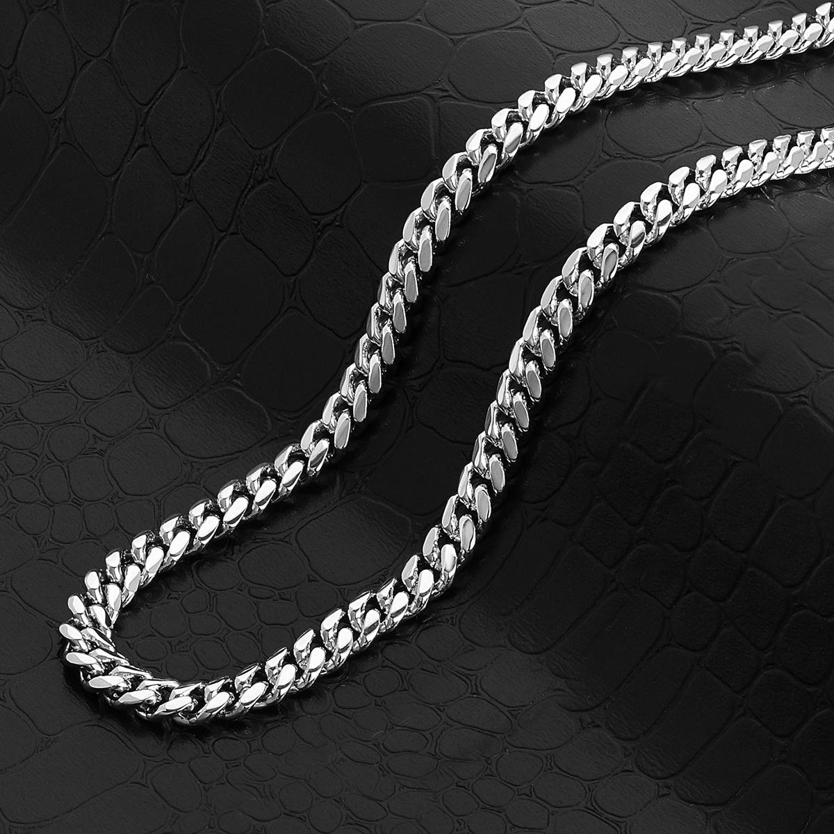 Crucible Jewelry Stainless Steel 6mm Beveled Cuban Curb Chain - 20" to 27"