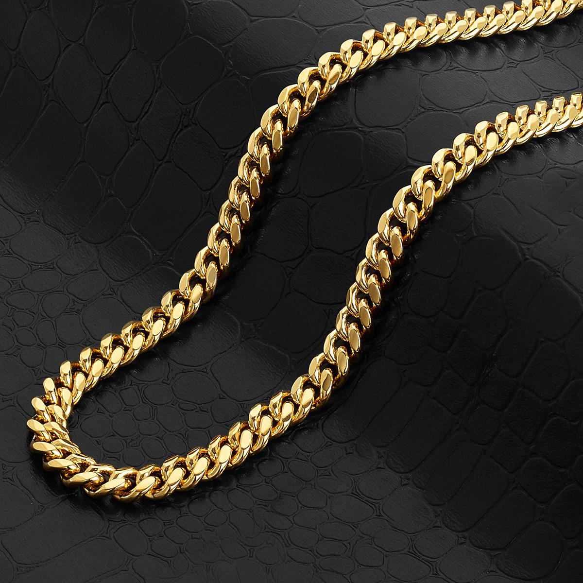 Crucible Jewelry Polished Stainless Steel 9mm Curb Chain - 20" to 24" - 3 Colors