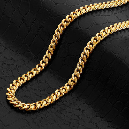 Crucible Jewelry Polished Stainless Steel 9mm Curb Chain - 20" to 24" - 3 Colors