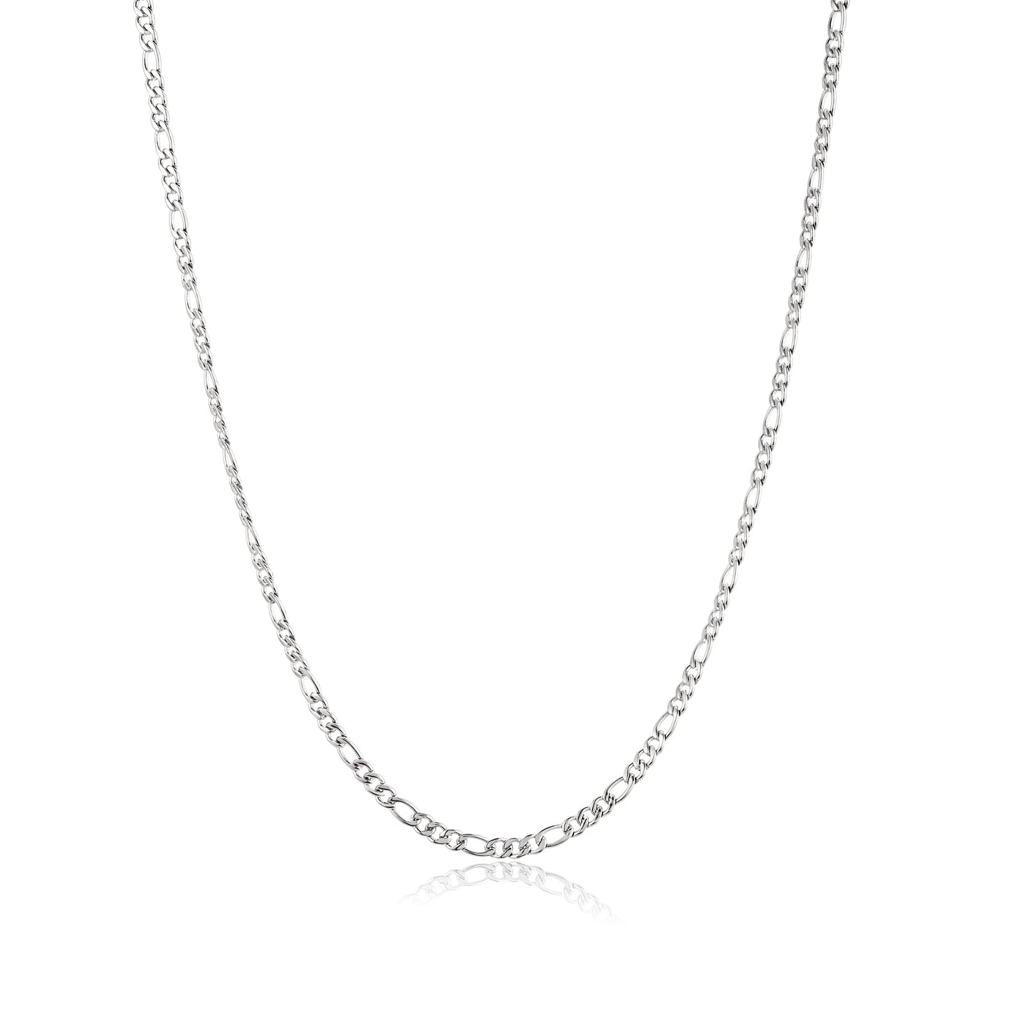 Men's Polished Figaro Chain Stainless Steel Necklace