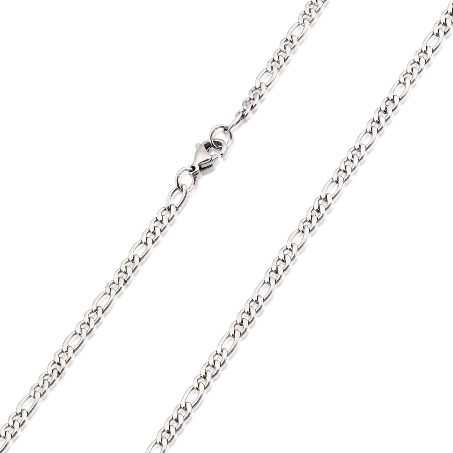 Men's Polished Figaro Chain Stainless Steel Necklace