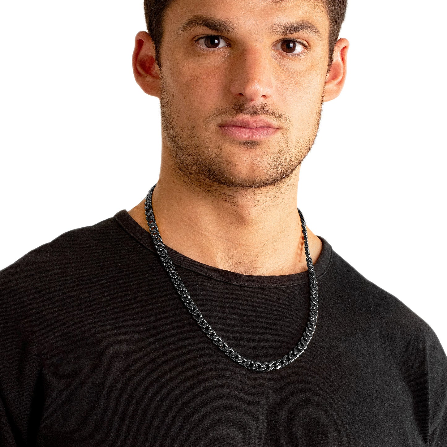 Men's Polished Curb Chain Stainless Steel Necklace