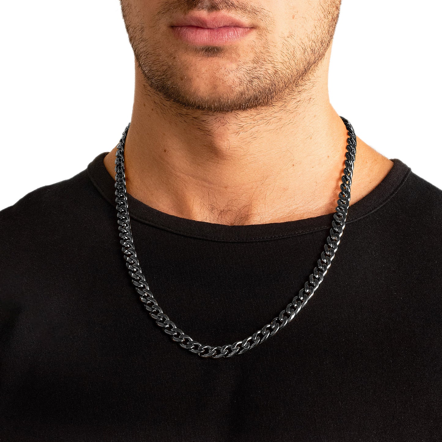 Men's Polished Curb Chain Stainless Steel Necklace