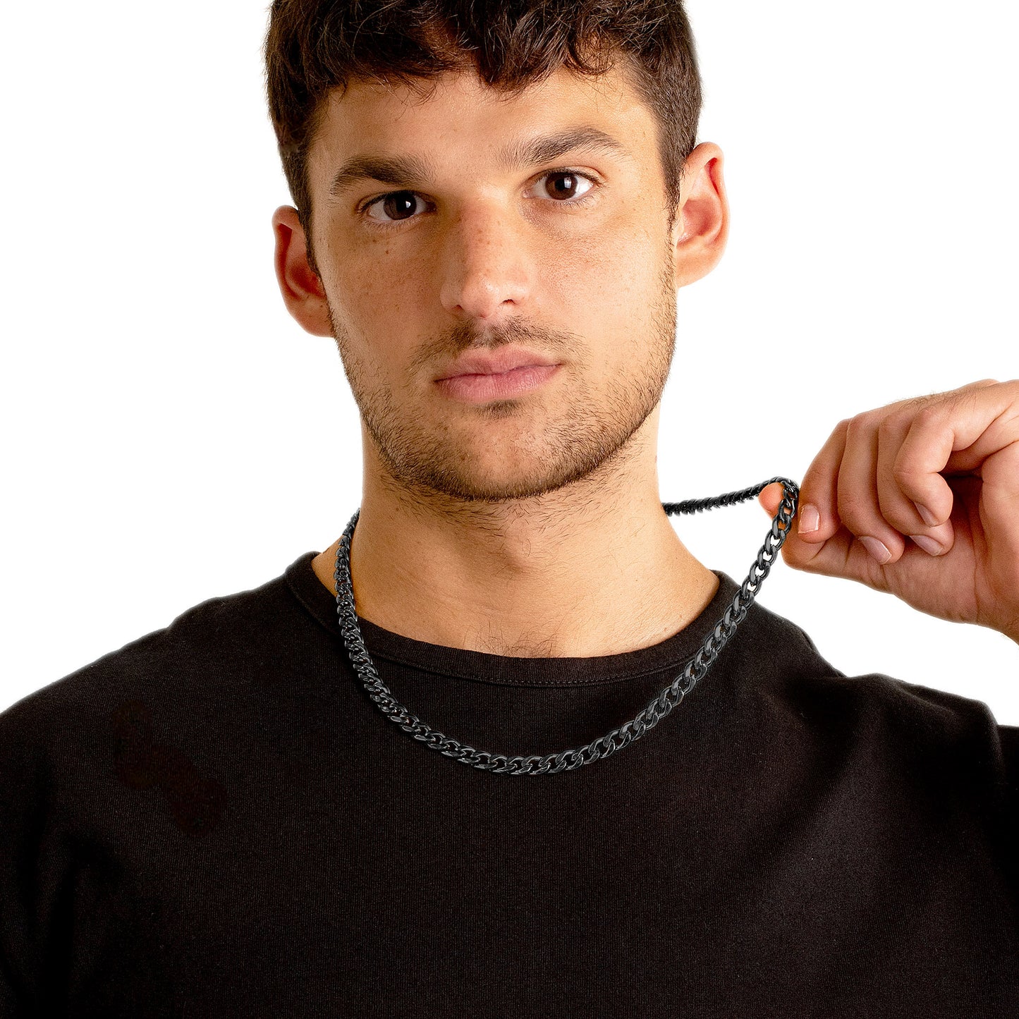 Men's Polished Curb Chain Stainless Steel Necklace