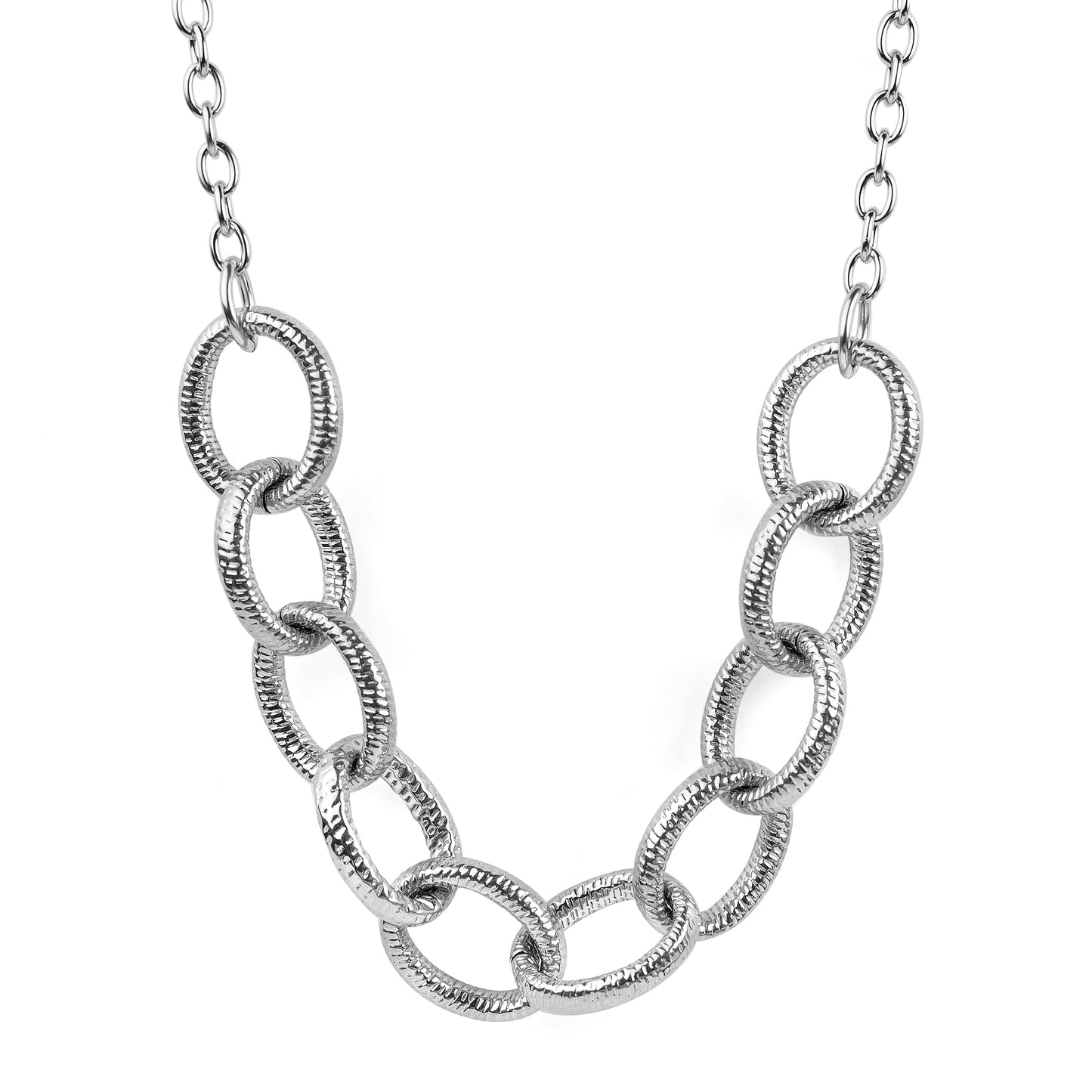 ELYA Polished Large Link Chain Stainless Steel Necklace (24mm) - 18"