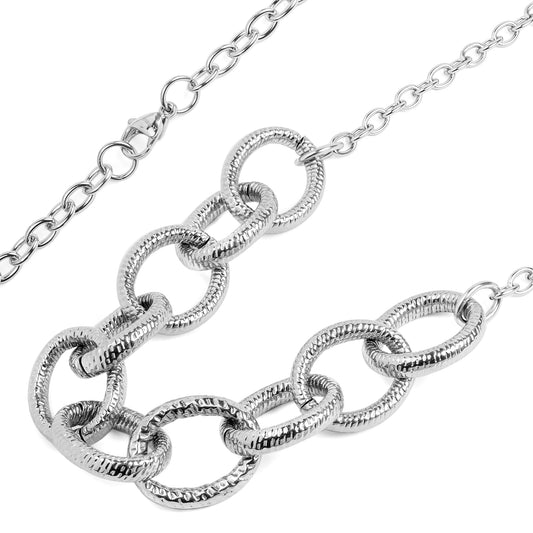 ELYA Polished Large Link Chain Stainless Steel Necklace (24mm) - 18"