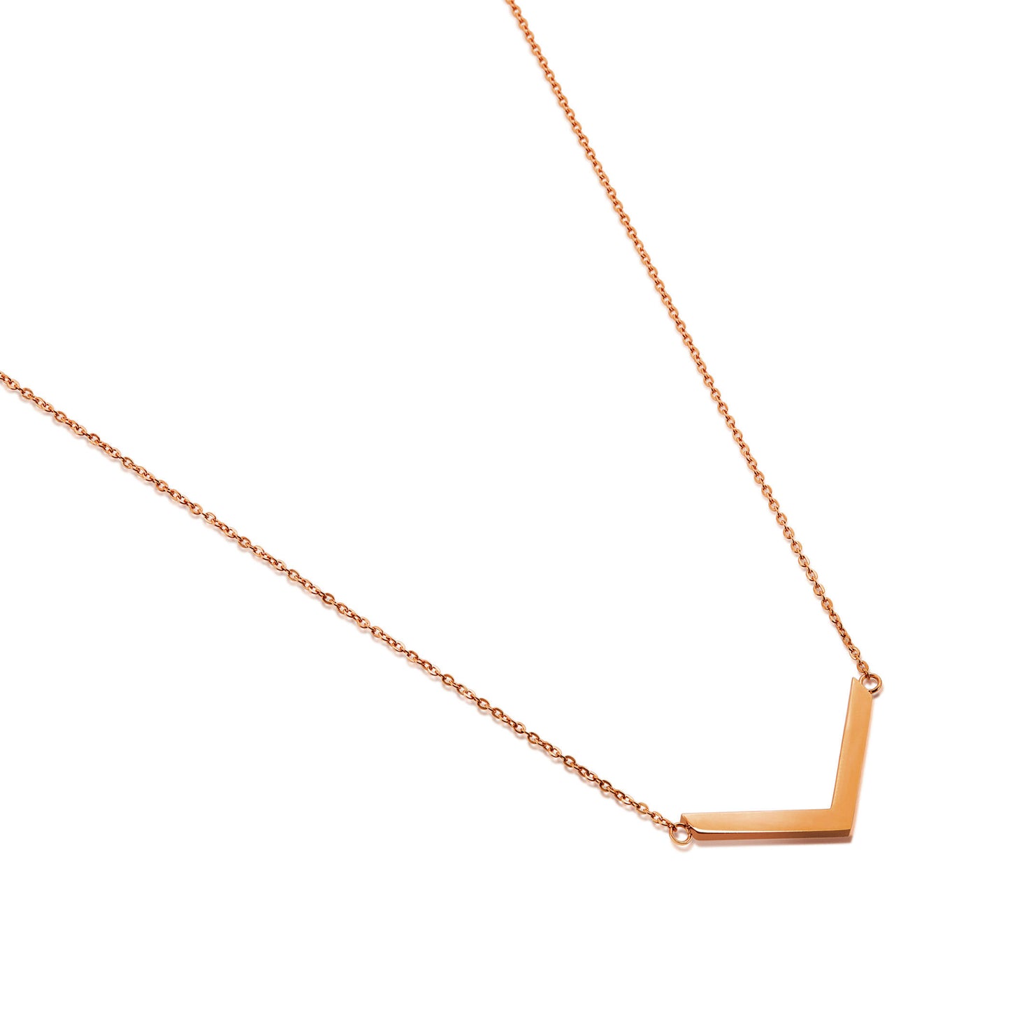 ELYA Women's Polished Chevron Stainless Steel Necklace - 18"