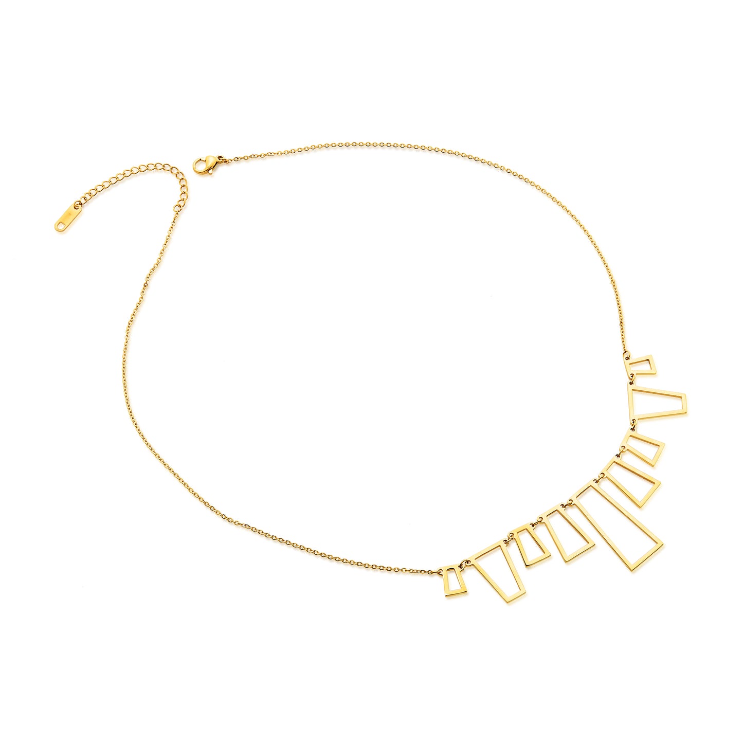 ELYA Women's Polished Open Geometric Stainless Steel Necklace