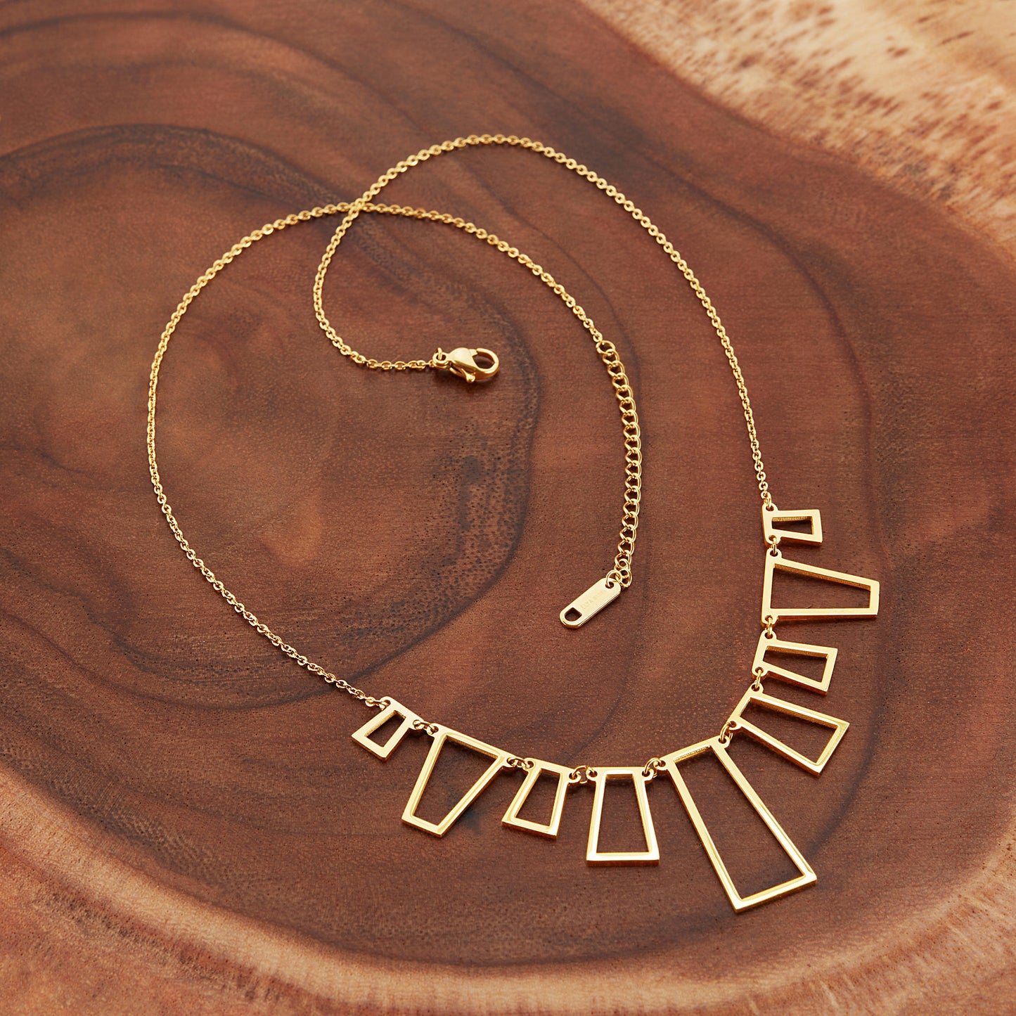ELYA Women's Polished Open Geometric Stainless Steel Necklace