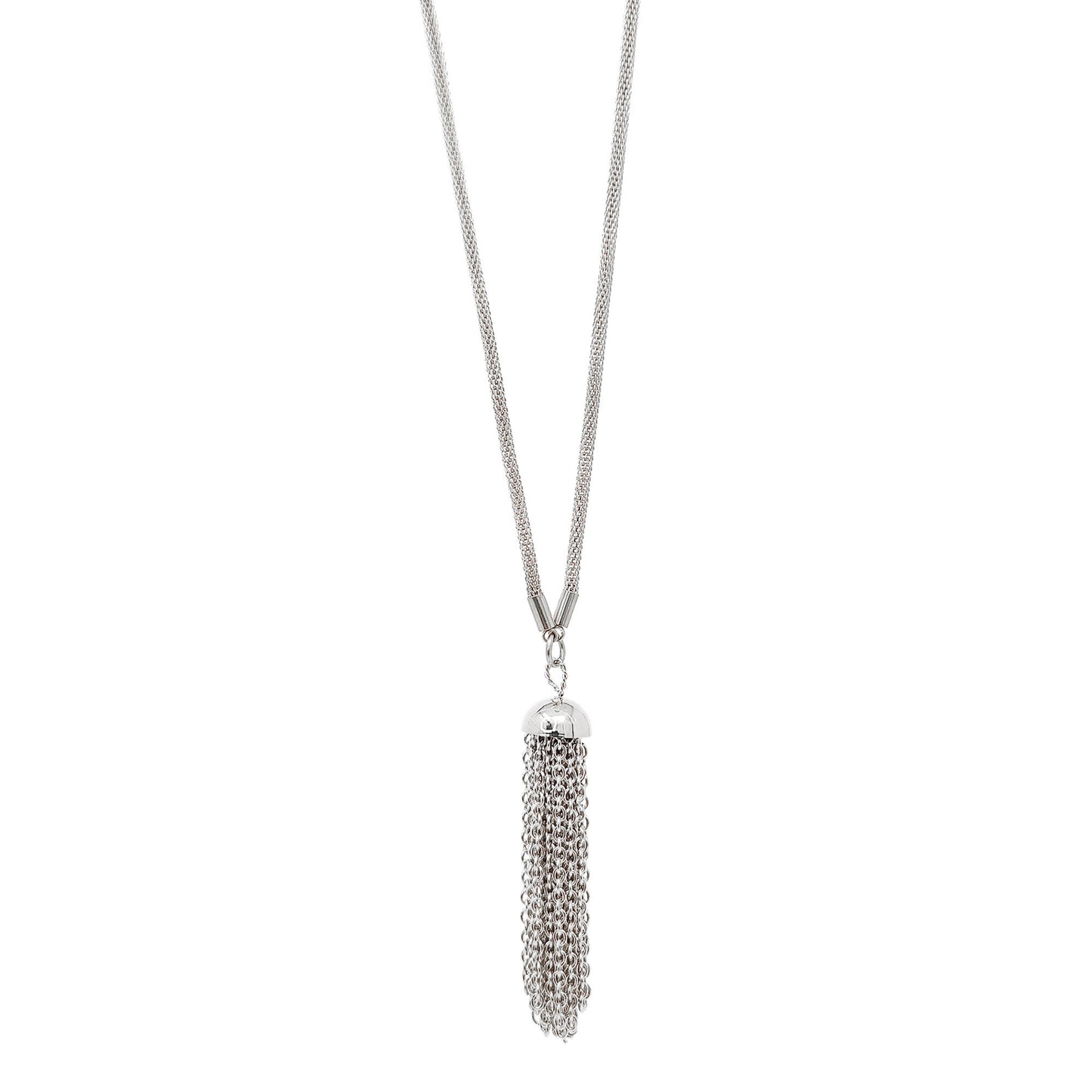 Women's Stainless Steel Lariat Necklace with Tassel Drop