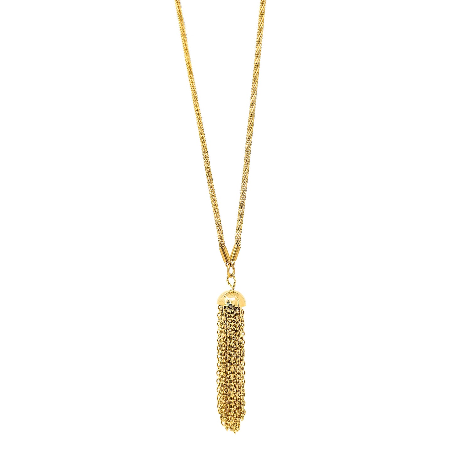Women's Stainless Steel Lariat Necklace with Tassel Drop
