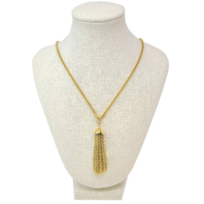 Women's Stainless Steel Lariat Necklace with Tassel Drop