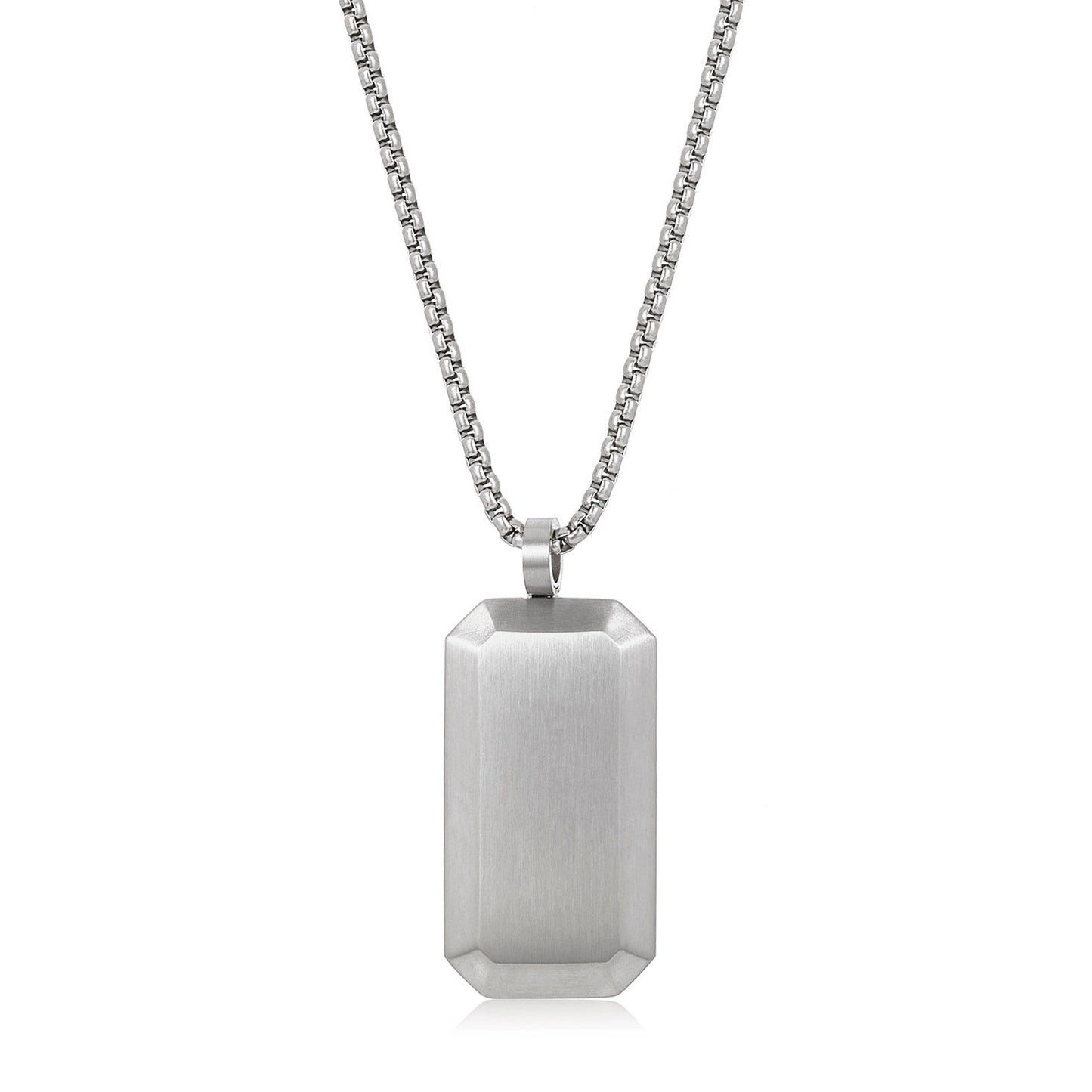 Invicta Jewelry Men's Small Beveled Edge Antiqued Dog Tag Necklace