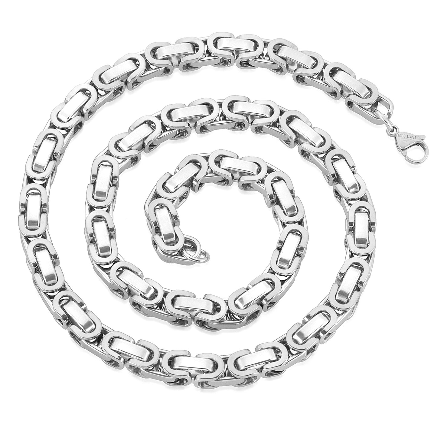 Invicta Jewelry Men's Byzantine Chain Bracelet and Necklace Set