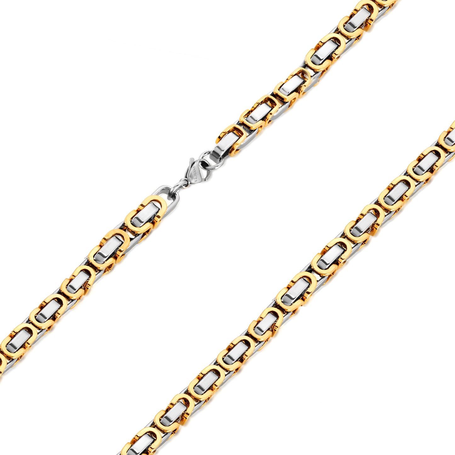 Men's Byzantine Chain Gold Two Tone Necklace