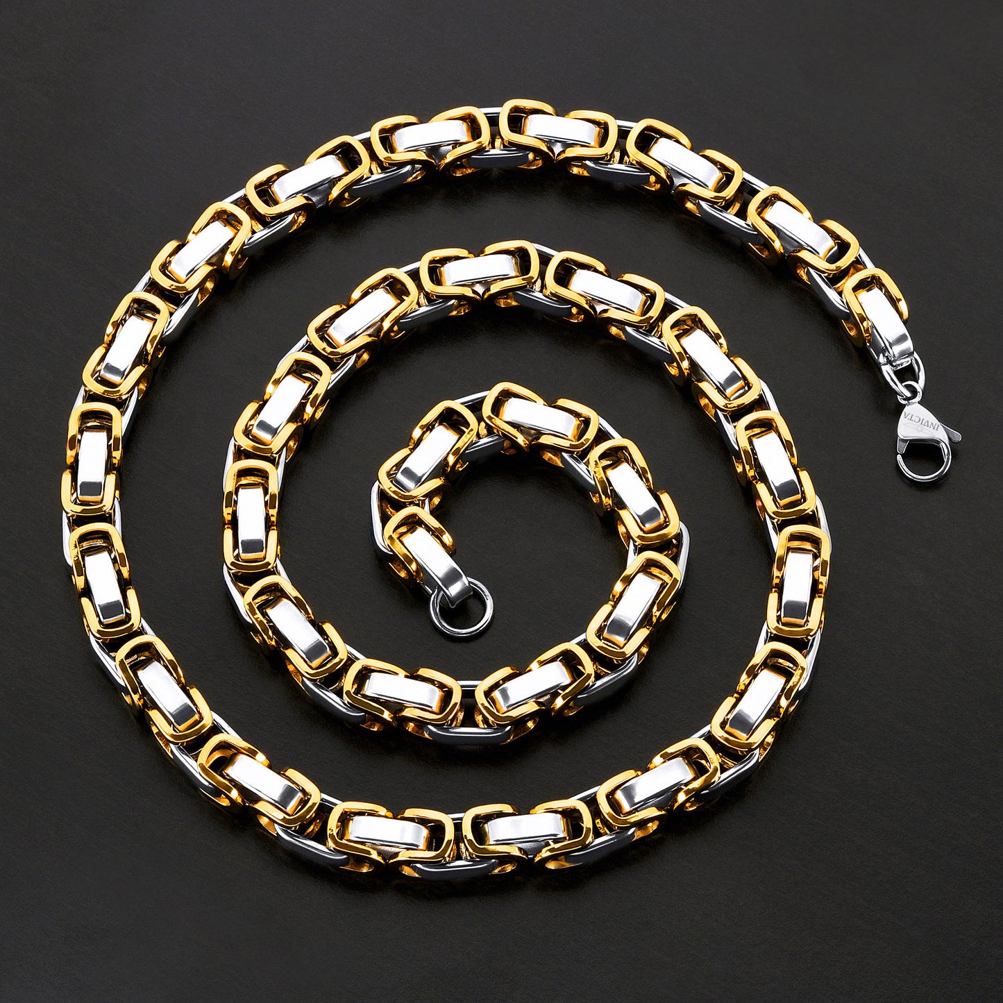 Men's Byzantine Chain Gold Two Tone Necklace