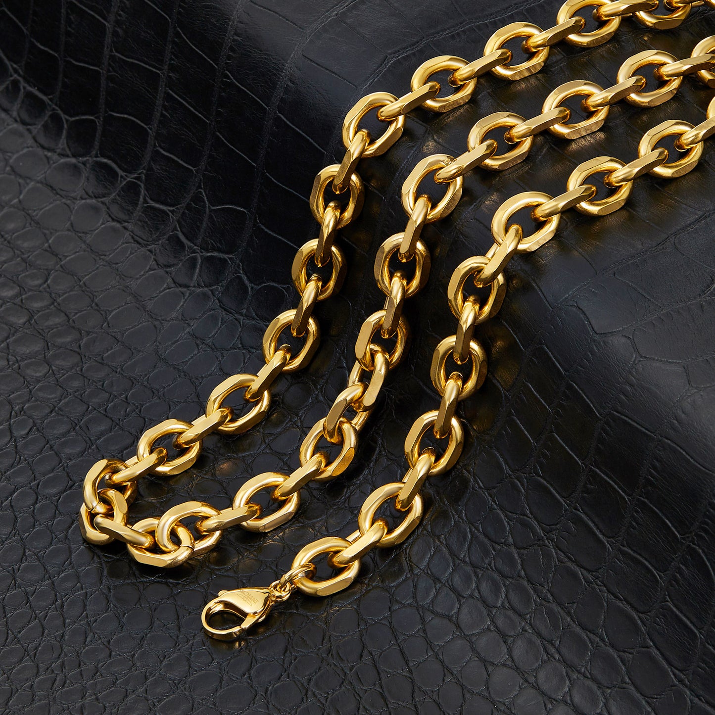 Crucible Jewelry Knife Edge Oval Link Chain Bracelet and Necklace Set