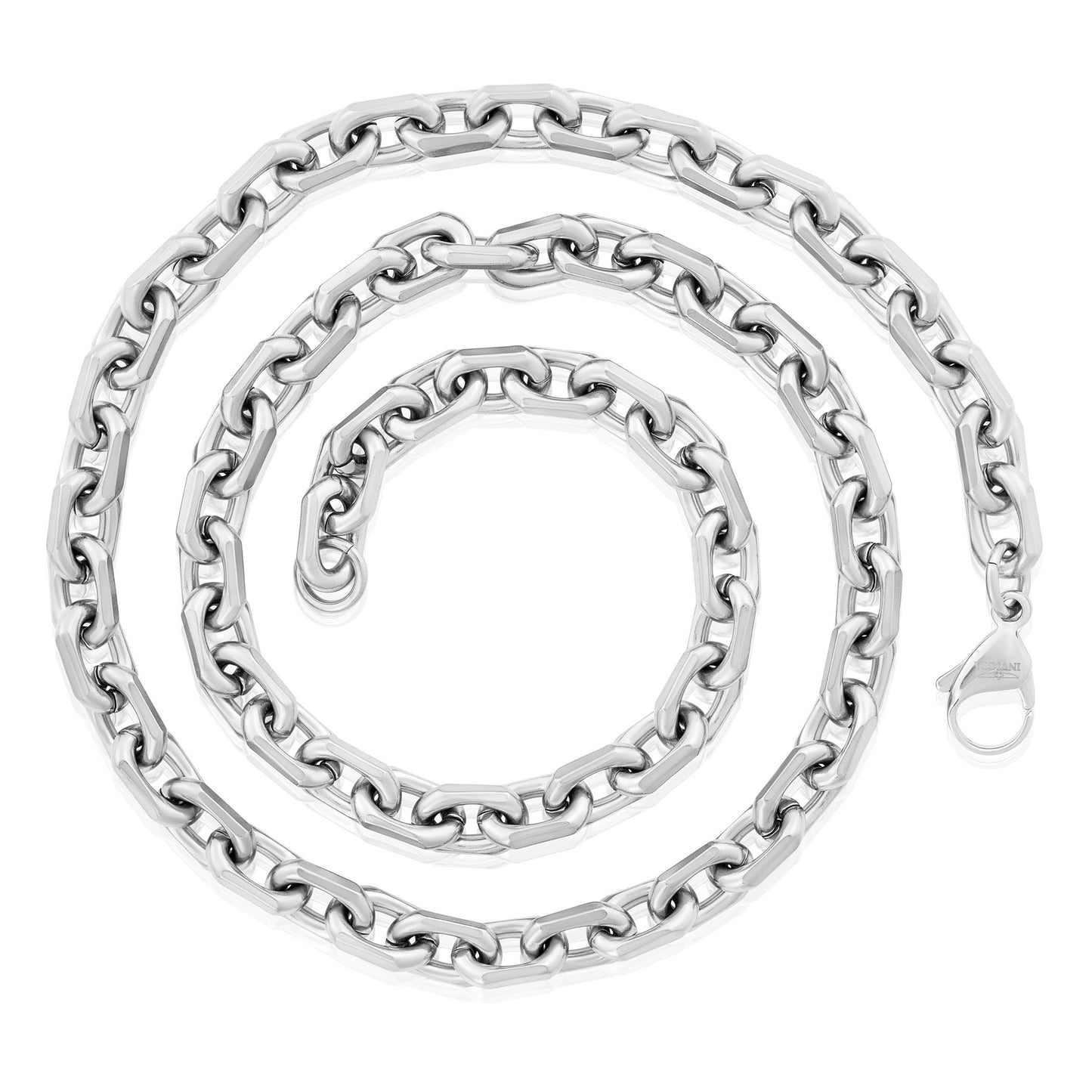 Men's Beveled Edge Rectangular Link Chain Necklace
